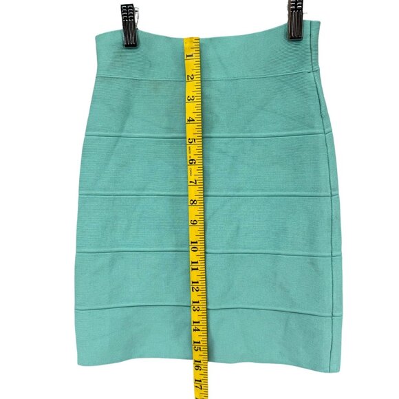 BCBGMaxAzria Simone Bandage Skirt Light Aqua Pull On Stretch Bodycon Size XS - Picture 7 of 10